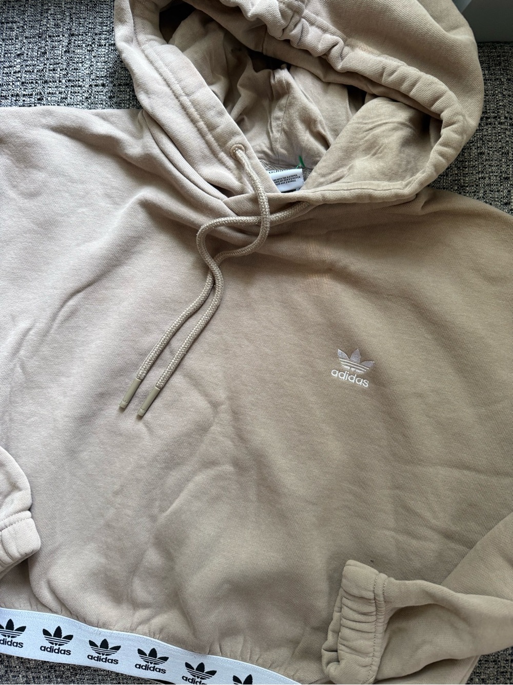 Adidas women’s Tan Hoodie with Trefoil Logo